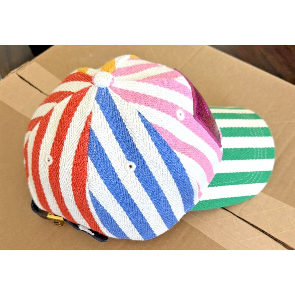 Kurt Geiger London Women's Mixed Stripes Southbank Baseball Cap Rainbow One Size - Picture 6 of 11